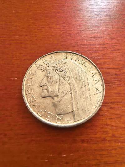 长老汇蛇年精选第八十九场拍卖 - 1965意大利但丁500里拉类精制银币，11克835银