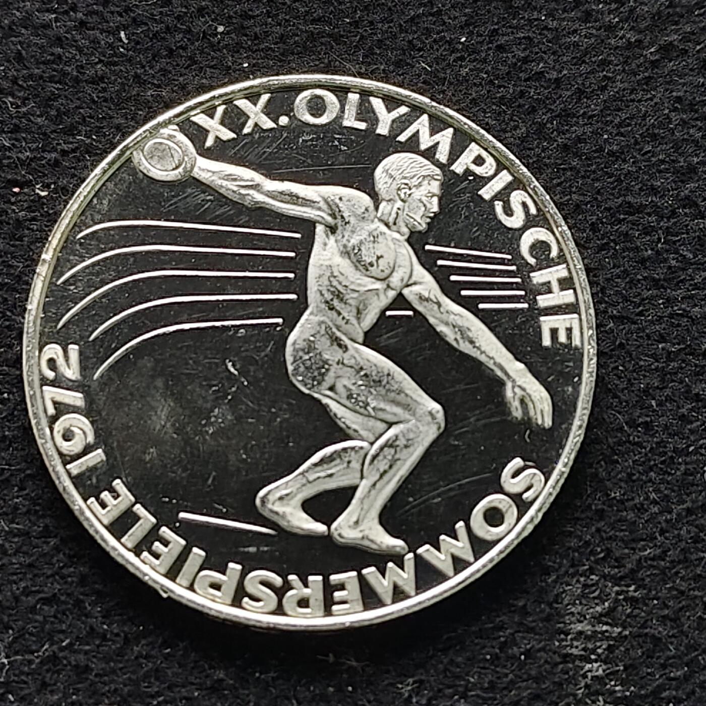 【全场包邮】纯粹捡漏拍491场（免费代拍第28场） 【银章】德国1972年慕尼黑奥运会精制15克纯银纪念银章-含银标