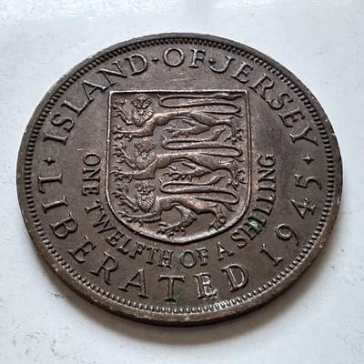 🌹外币初藏🌹🐯2025年第147场  每周二四六晚8️⃣点 接代拍 - 泽西岛1954年1/12先令骡币 错配45背