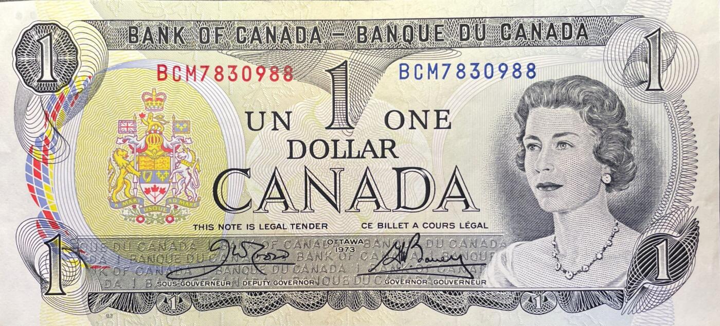 回流1228 加拿大1973年1加元纸币 伊丽莎白/渥太华国会山
