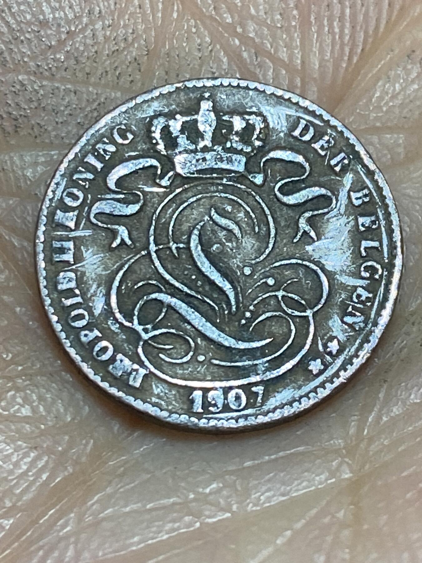 2026年第一场(总第一百七十场）外国好品散币场(免佣金) 比利时🇧🇪1907年1分(利奥波德二世时期，荷语版)