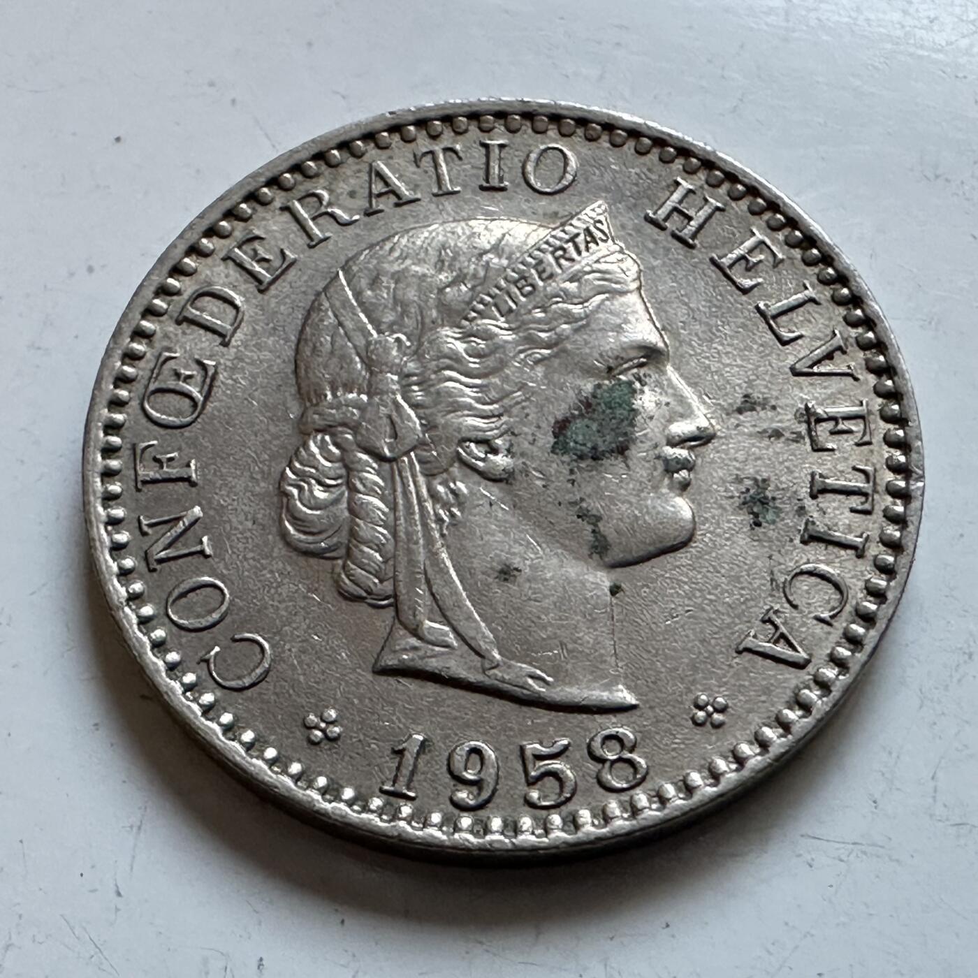 🌹外币初藏🌹🐯2025年第147场  每周二四六晚8️⃣点 接代拍 瑞士1958年20分