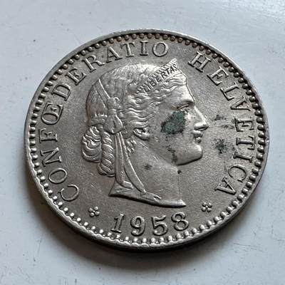 🌹外币初藏🌹🐯2025年第147场  每周二四六晚8️⃣点 接代拍 - 瑞士1958年20分