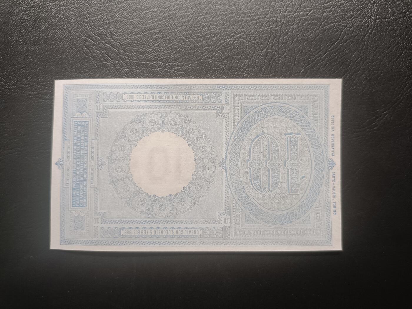 2026首期，总第211期 意大利1915年10里拉UNC-，稀有错版背面背逆版本，一战时期发行的代替金属货币的纸币替代品