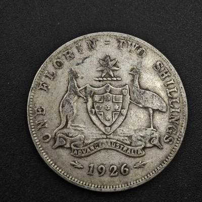 【淘币小摊】实时拍第八百三十七拍   散币银币场   满百包邮可预留二周 每周一统一发货   - 澳大利亚1926年乔治五世弗洛林银币