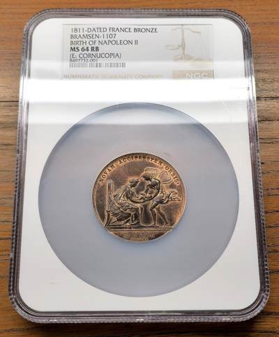 凡希社世界钱币微拍第三百十六期 - 1811法国罗马王诞生纪念大铜章NGC-MS64