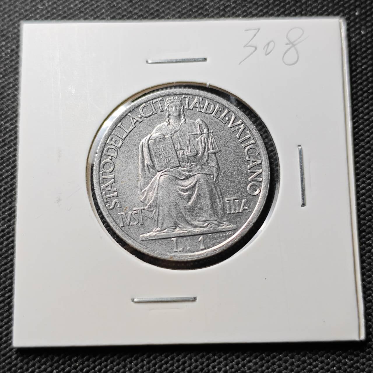 KK钱币收藏小铺 《套币 好品/批量散币专场》  2月预留时间 周末发货  1942梵蒂冈1里拉 好品