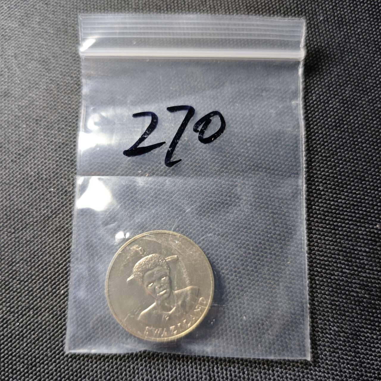 KK钱币收藏小铺 《套币 好品/批量散币专场》  2月预留时间 周末发货   1986斯威士兰1里兰吉尼 好品