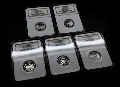 凡希社世界钱币微拍第三百十六期 - 2002美国国家公园银币PS五枚套NGC-PF69UC