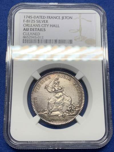 《竞宝斋》第453场 周日，周一 2场连拍 （全场包邮，欢迎送拍） - NGC AUD 法国奥尔良市政厅银质代币