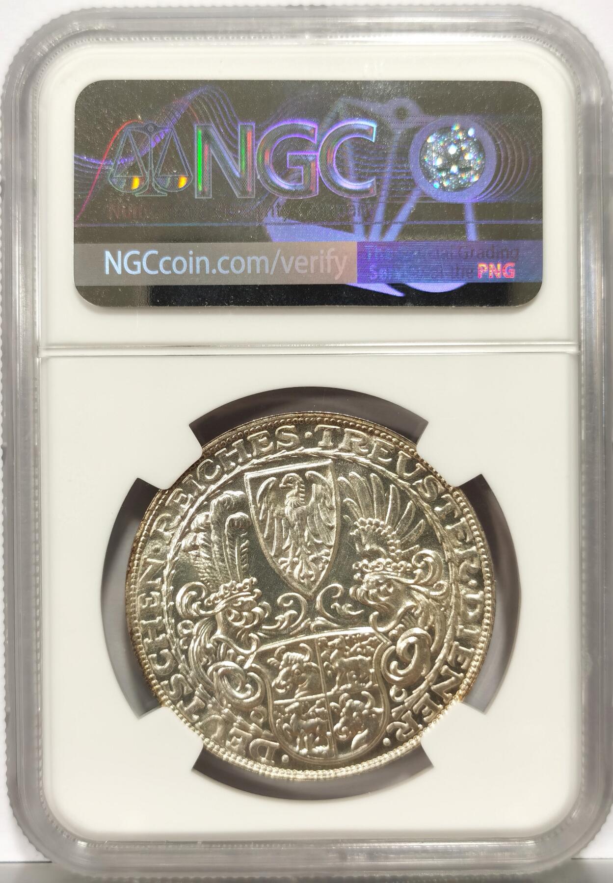 博洋堂“岁启嘉年”2026新年精品大拍专场暨第155期（全场包邮） NGC MS62 德国1927年兴登堡80岁寿辰银质币章，低评状态