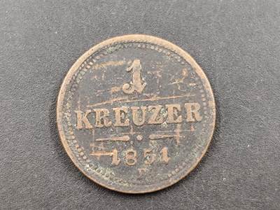 12月28日徽章钱币专场 - 1851年奥匈1科鲁兹铜币