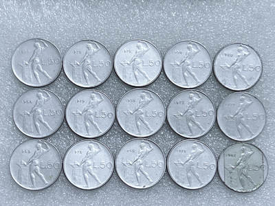 第一海外回流一元起拍收藏 散集专场  第284期 - 意大利50里拉不锈钢币 15枚