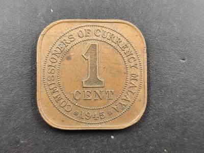 12月28日徽章钱币专场 - 1945年马来西亚乔治六世1分