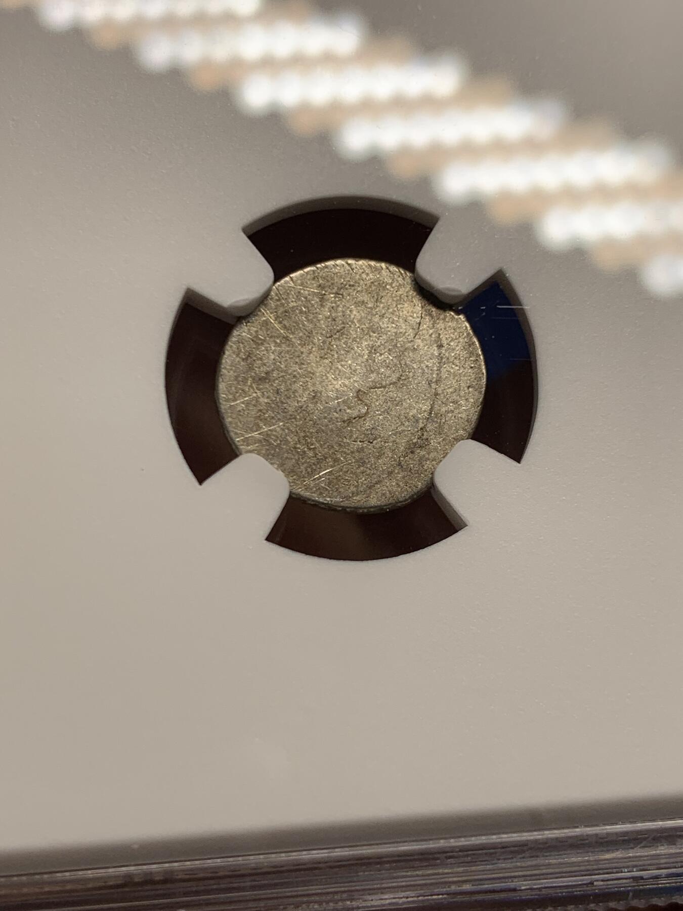 《竞宝斋》第453场 周日，周一 2场连拍 （全场包邮，欢迎送拍） NGC AU55 柬埔寨1600年-1860年神鸟2PE银币 东南亚经典品种