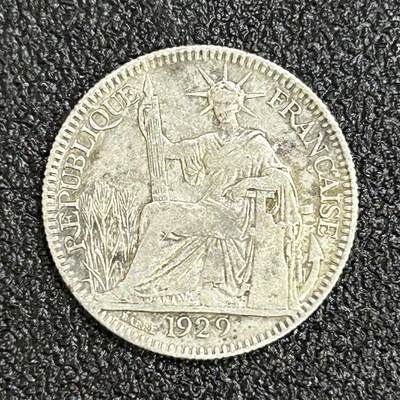 西秦中古拍卖第七十一期 - 法属印度支那1929年坐洋1角银币 重2.7克