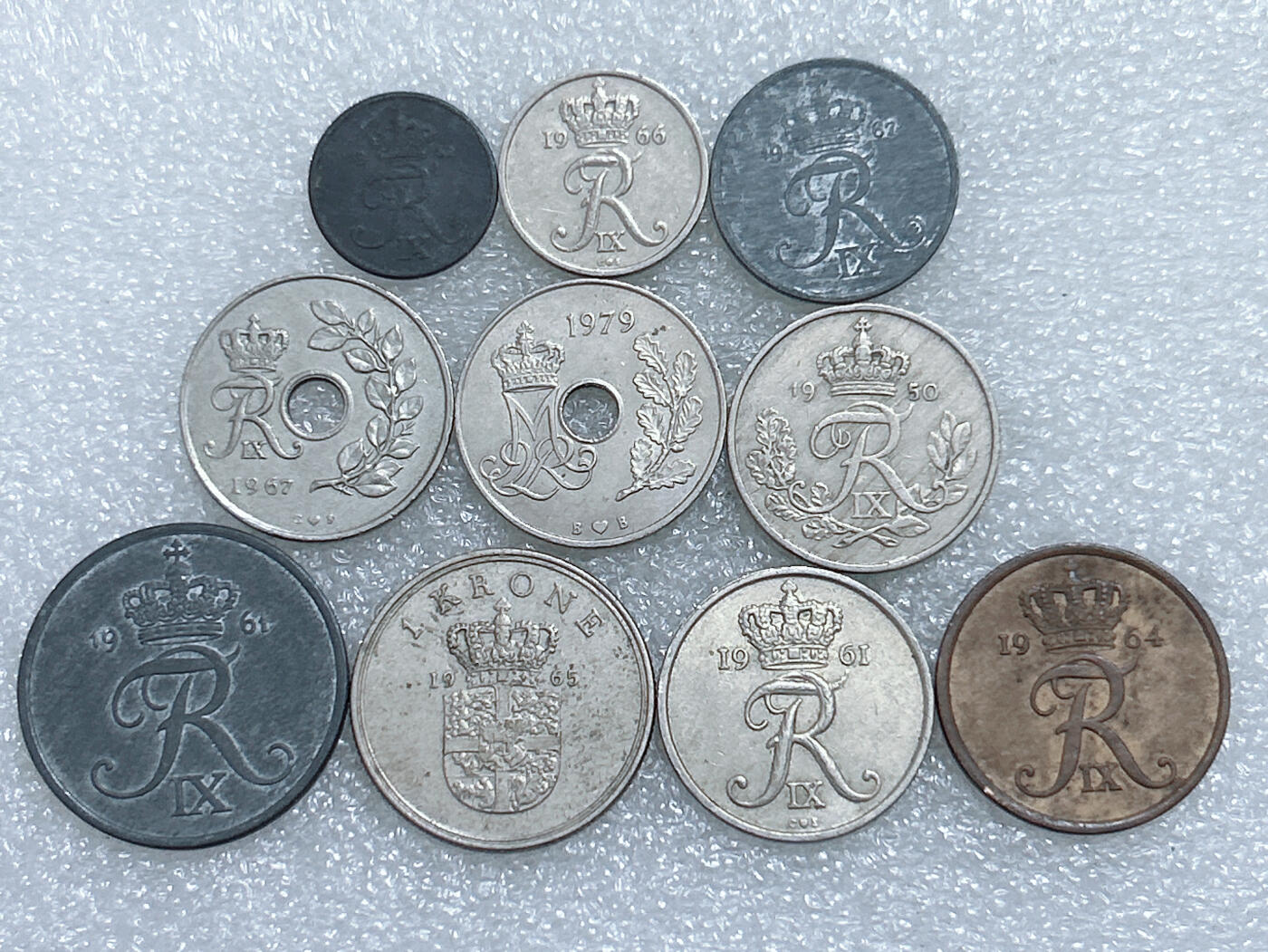 第一海外回流一元起拍收藏 散集专场  第284期 丹麦不同版本硬币 10枚