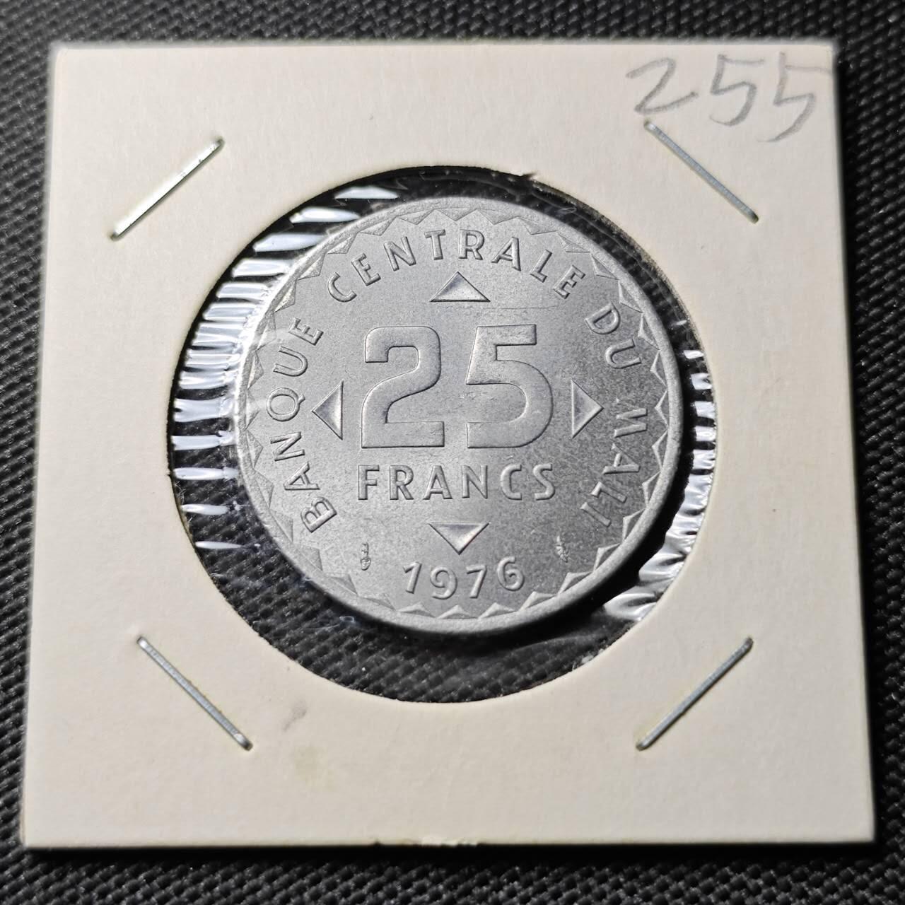 KK钱币收藏小铺 《套币 好品/批量散币专场》  2月预留时间 周末发货  1976马里25法郎 好品