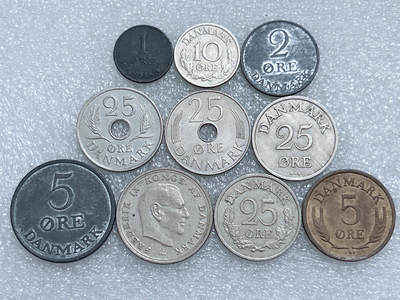 第一海外回流一元起拍收藏 散集专场  第284期 - 丹麦不同版本硬币 10枚