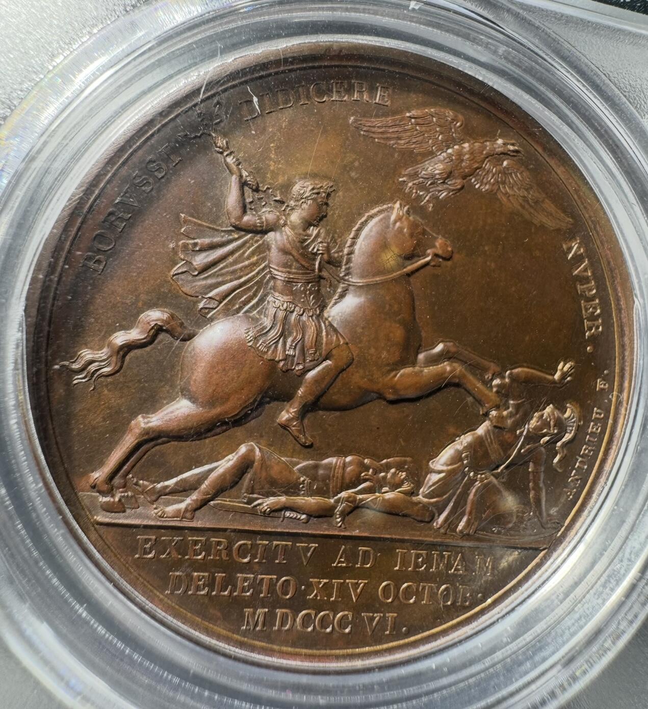 法国1806年拿破仑一世耶拿之战原铸铜章  PCGS-SP64亚军分