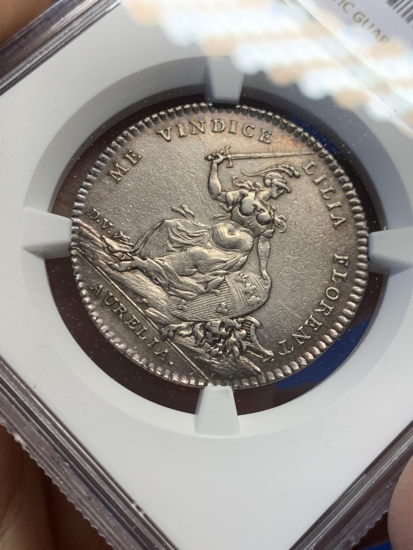 《竞宝斋》第453场 周日，周一 2场连拍 （全场包邮，欢迎送拍） NGC AUD 法国奥尔良市政厅银质代币