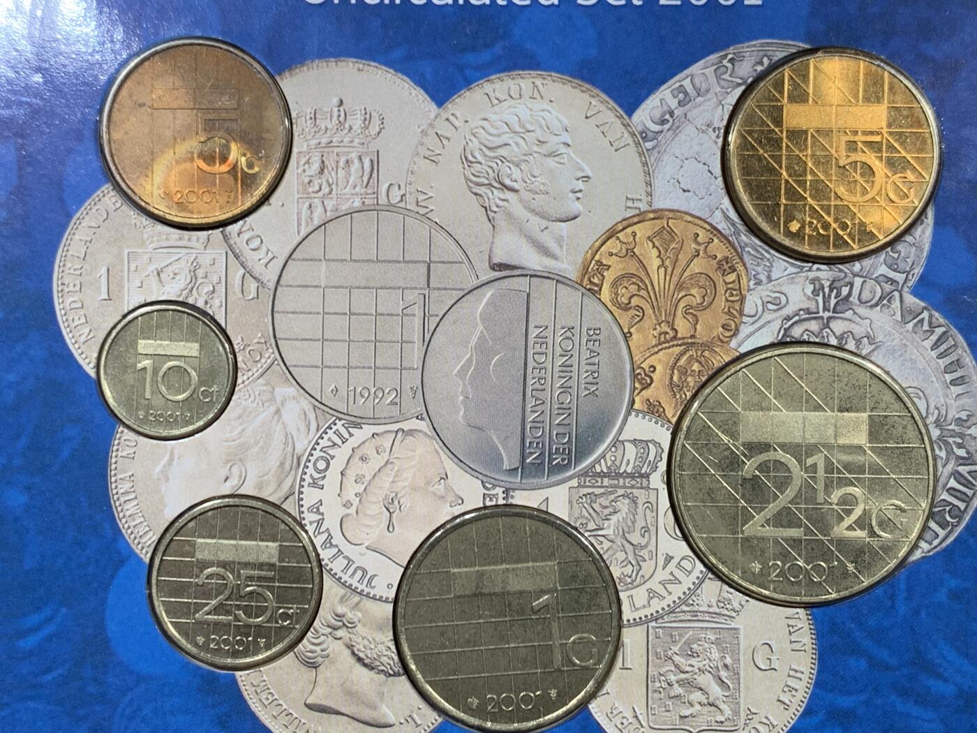 《竞宝斋》第453场 周日，周一 2场连拍 （全场包邮，欢迎送拍） 最后的荷兰币 2001年套装 六枚装