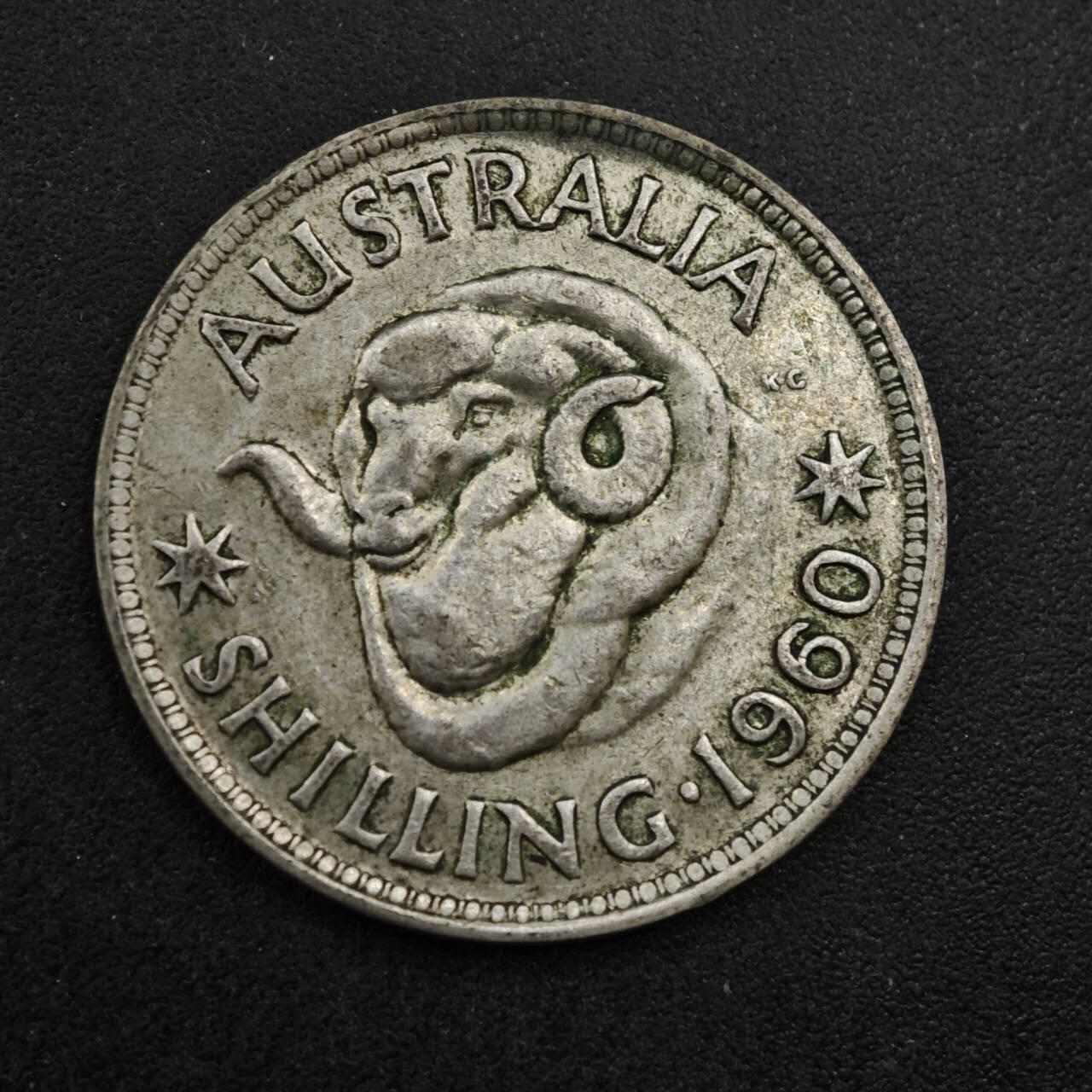 【淘币小摊】实时拍第八百三十七拍   散币银币场   满百包邮可预留二周 每周一统一发货   澳大利亚1960年绵羊一先令银币