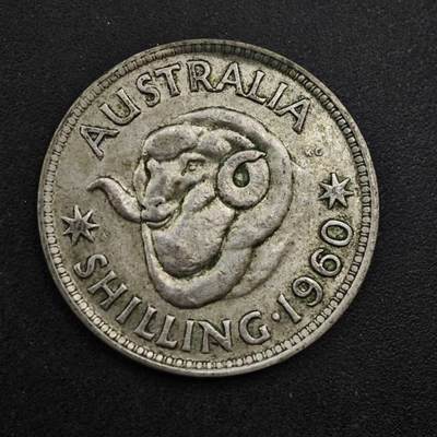 【淘币小摊】实时拍第八百三十七拍   散币银币场   满百包邮可预留二周 每周一统一发货   - 澳大利亚1960年绵羊一先令银币 参考银价55