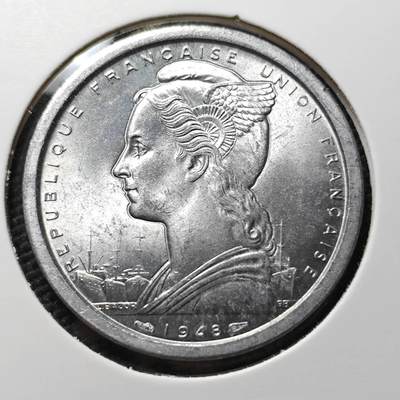 KK钱币收藏小铺 《套币 好品/批量散币专场》  2月预留时间 周末发货 -  1948法属马达加斯加2法郎 好品