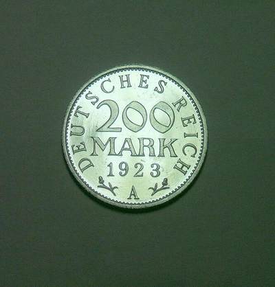 德国魏玛1923年A版200马克 精制PROOF版 稀少难得  - 德国魏玛1923年A版200马克 精制PROOF版 稀少难得 
