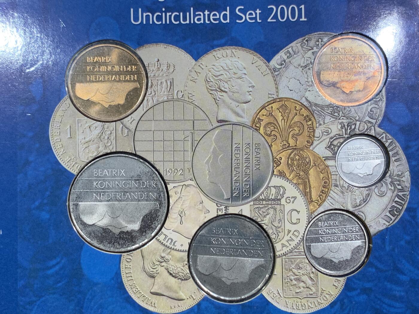 《竞宝斋》第453场 周日，周一 2场连拍 （全场包邮，欢迎送拍） 最后的荷兰币 2001年套装 六枚装