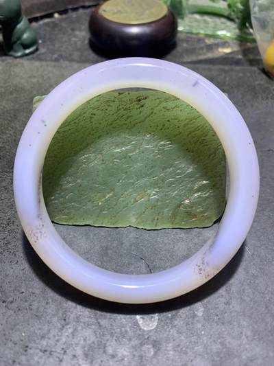 精品水墨纹海洋玉髓手镯一只！ - 精品水墨纹海洋玉髓手镯一只！