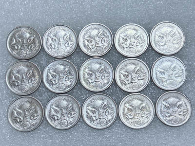 第一海外回流一元起拍收藏 散集专场  第284期 - 澳大利亚5分硬币 15枚 老年女王版 原光品