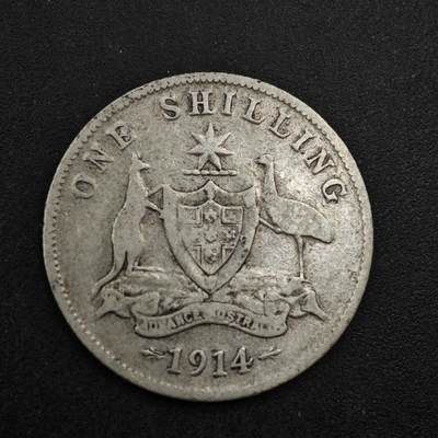 【淘币小摊】实时拍第八百三十七拍   散币银币场   满百包邮可预留二周 每周一统一发货   - 澳大利亚1914年乔治五世6便士银币 参考银价51