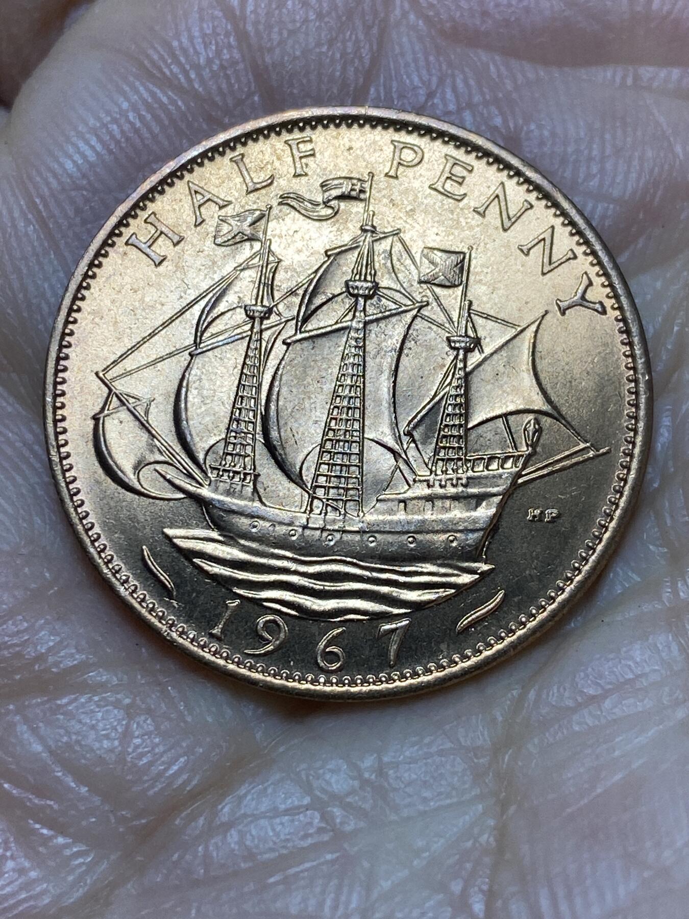 2026年第一场(总第一百七十场）外国好品散币场(免佣金) 原光好品–英国🇬🇧1967年半便士(伊丽莎白二世青年桂冠第二版，普制币关门年)