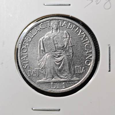 KK钱币收藏小铺 《套币 好品/批量散币专场》  2月预留时间 周末发货 -  1942梵蒂冈1里拉 好品