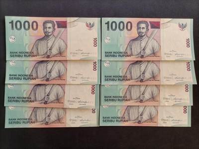 【游宝包邮场】蛇年第103期  - 印尼-1000卢比 8张【UNC/UNC-】