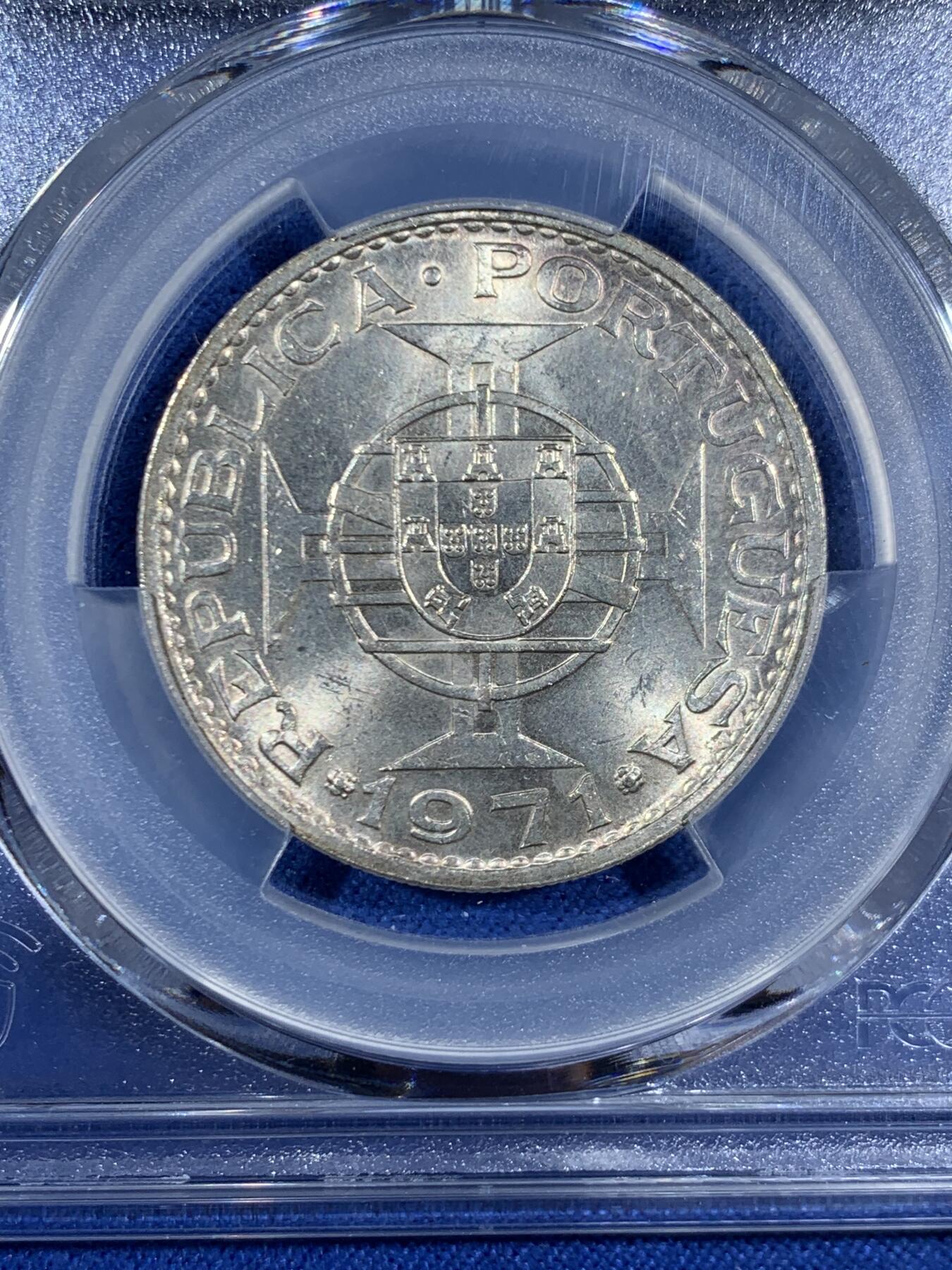 《竞宝斋》第453场 周日，周一 2场连拍 （全场包邮，欢迎送拍） PCGS MS63 澳门1971年5元银币 车轮光状态漂亮 高分适合收藏！