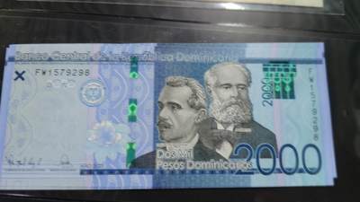 【新年二拍】世界钱币～微拍第223期暨2025年第63期  裸钞专场超低起拍 欢迎参与 - 2023年多米尼加2000 全新绝品无4尾号298