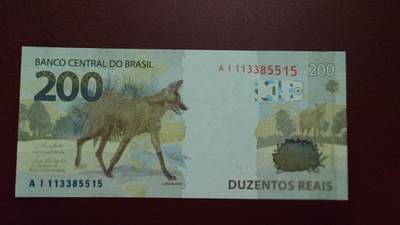 【新年二拍】世界钱币～微拍第223期暨2025年第63期  裸钞专场超低起拍 欢迎参与 - 2020年巴西200雷亚尔 全新绝品无47尾号5515