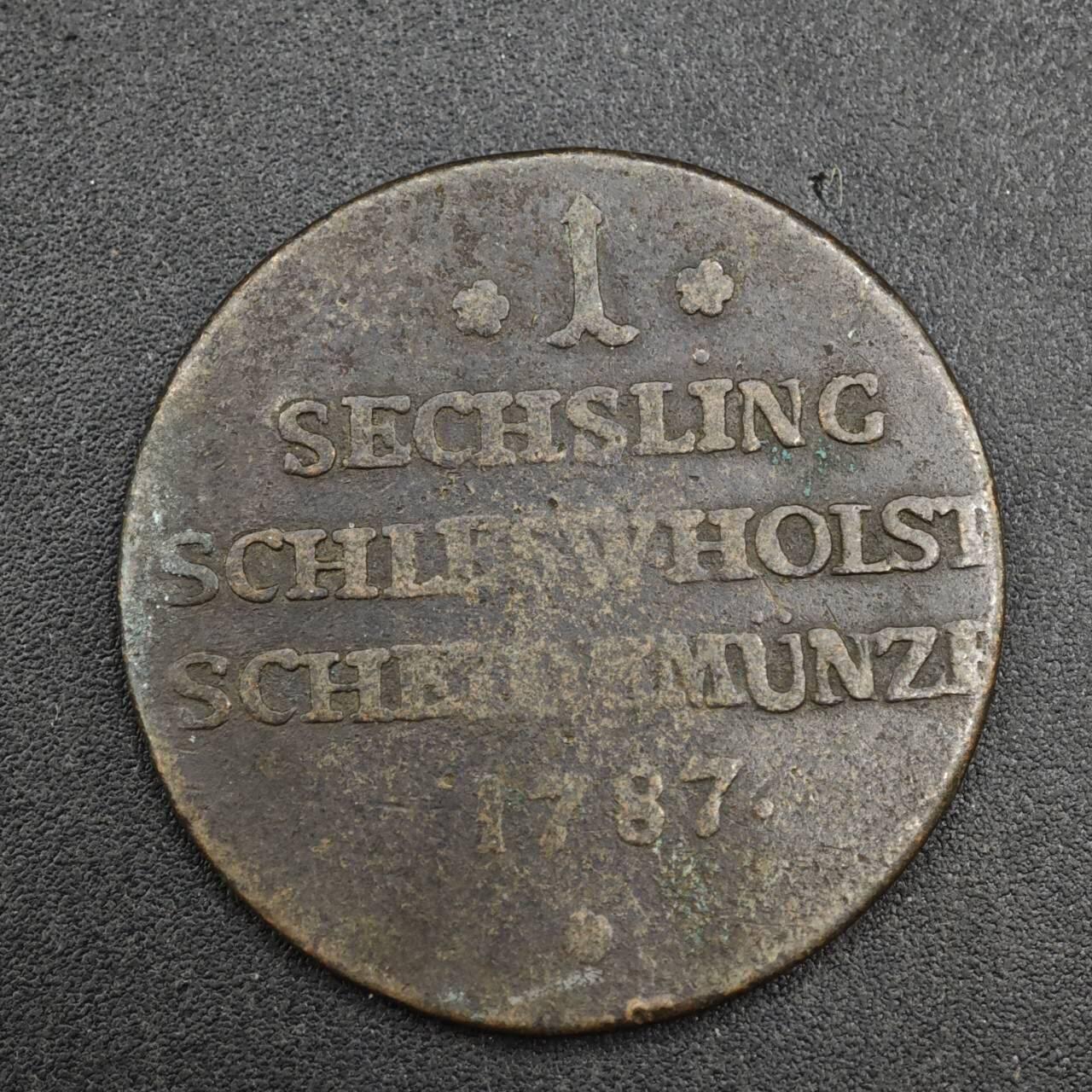 【淘币小摊】实时拍第八百三十七拍   散币银币场   满百包邮可预留二周 每周一统一发货   丹麦1787年1斯基林铜币