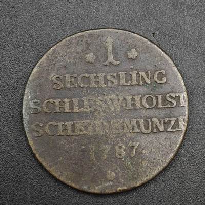 【淘币小摊】实时拍第八百三十七拍   散币银币场   满百包邮可预留二周 每周一统一发货   - 丹麦1787年1斯基林铜币