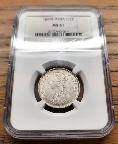 凡希社世界钱币微拍第三百十六期 - 1899D英属印度小维1/2卢比NGC-MS61