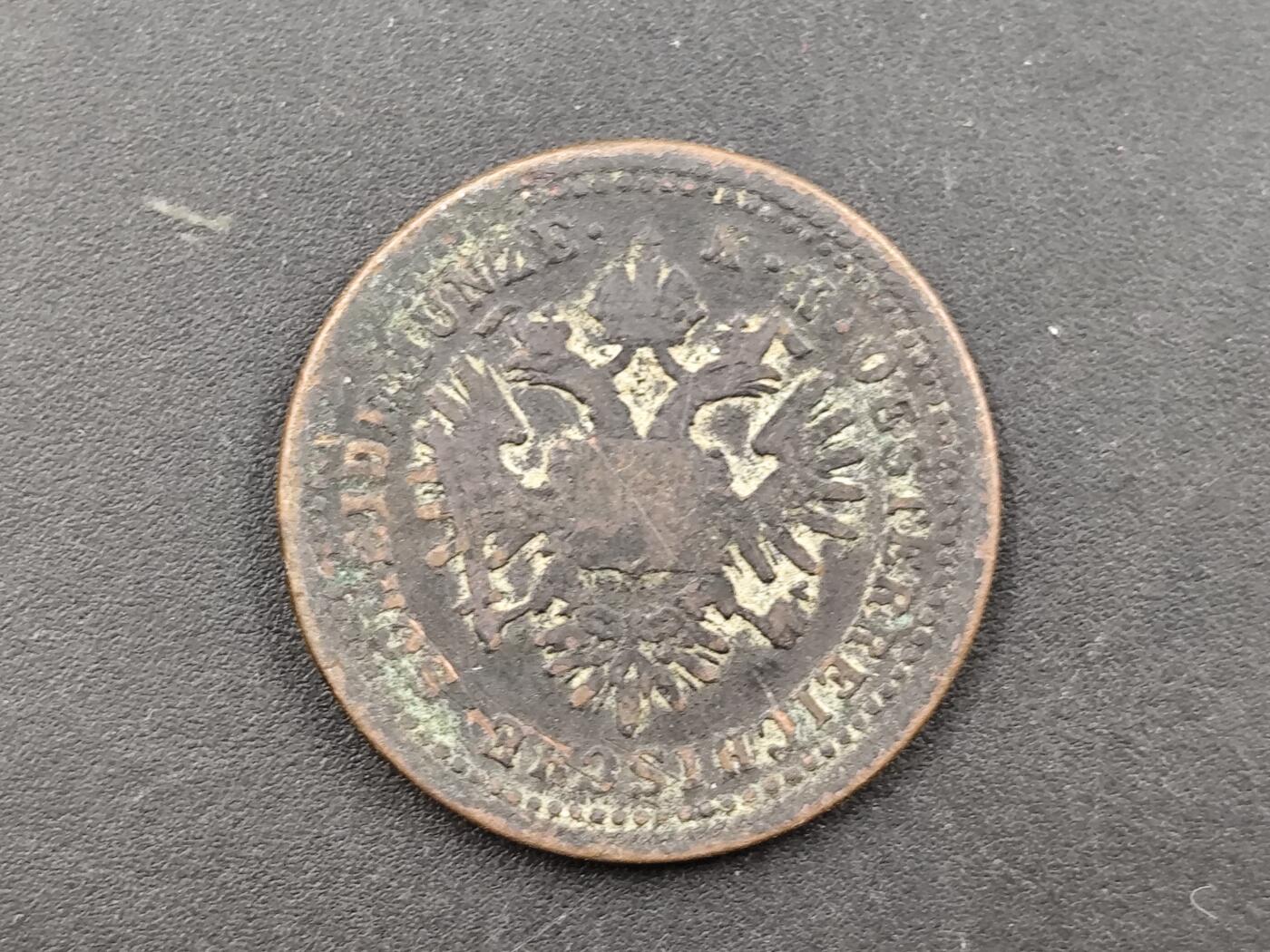 12月28日徽章钱币专场 1851年奥匈1科鲁兹铜币