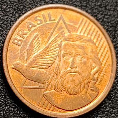 泉币菌-第157场-跨年欢乐场（特修改截拍时间为23:30分） - 巴西5克鲁塞罗硬币 22mm 