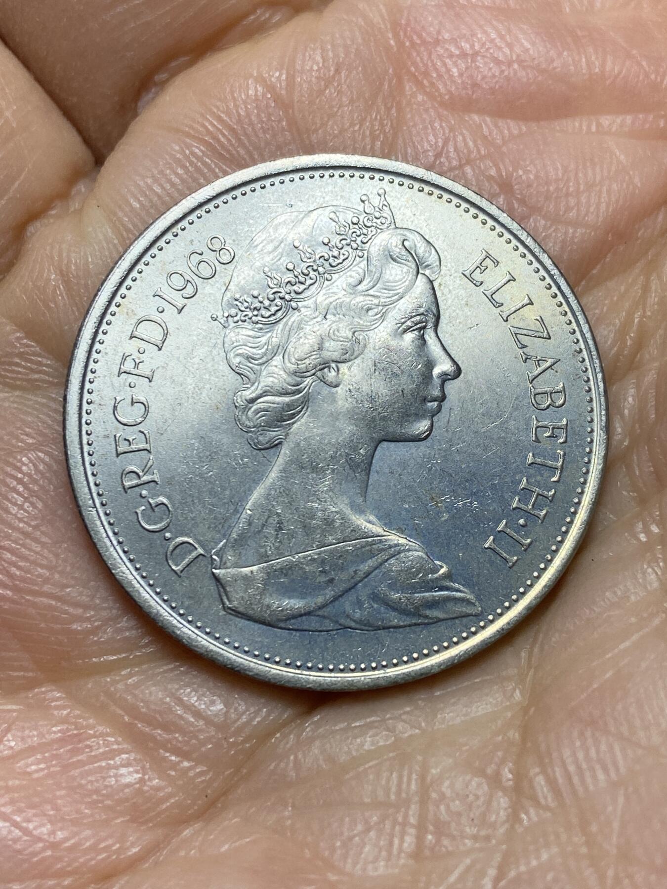 2026年第一场(总第一百七十场）外国好品散币场(免佣金) 英国🇬🇧1968年10新便士(伊丽莎白二世中年花冠，十进制第一版首发年)