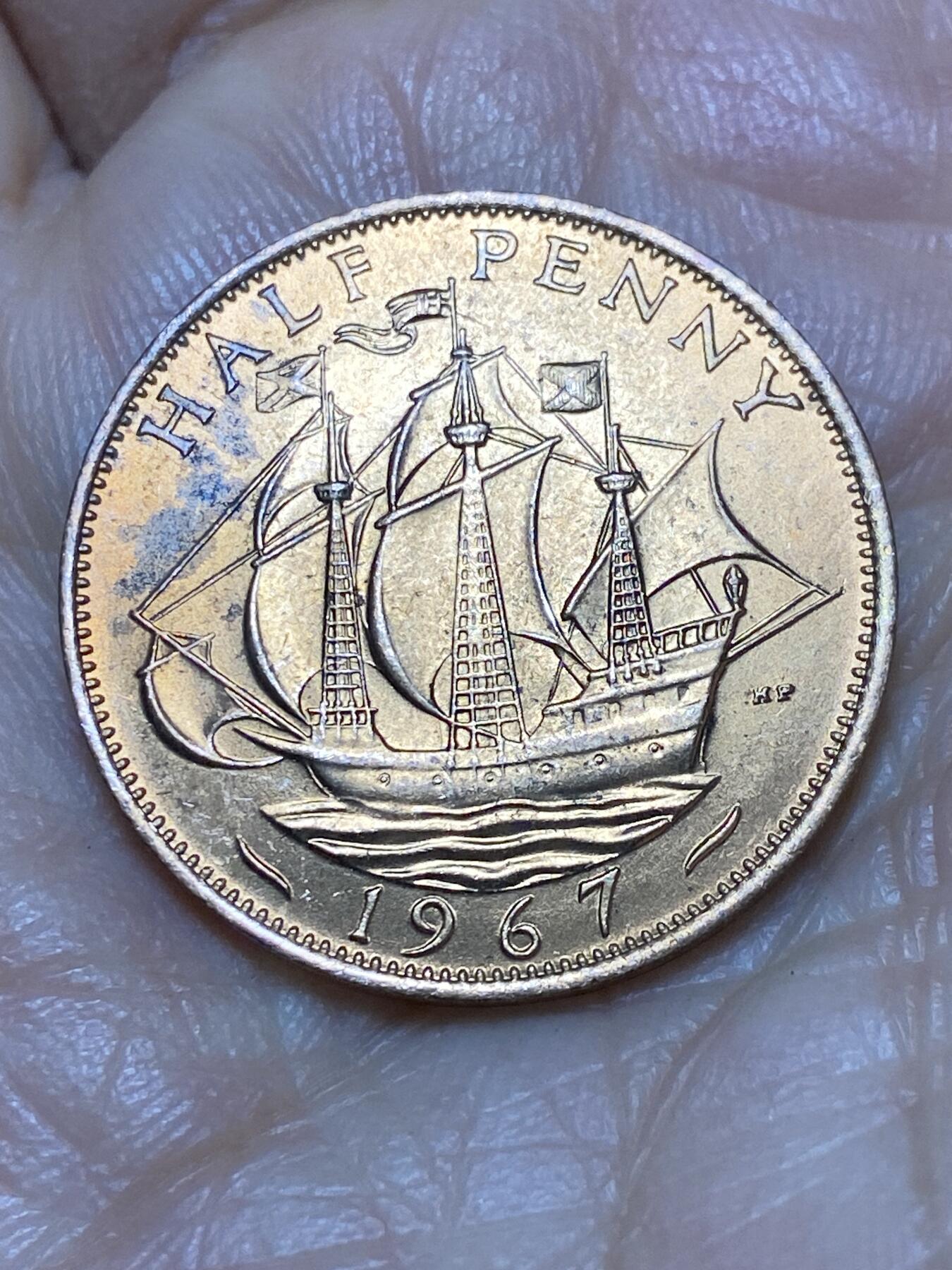 2026年第一场(总第一百七十场）外国好品散币场(免佣金) 原光好品–英国🇬🇧1967年半便士(伊丽莎白二世青年桂冠第二版，普制币关门年)