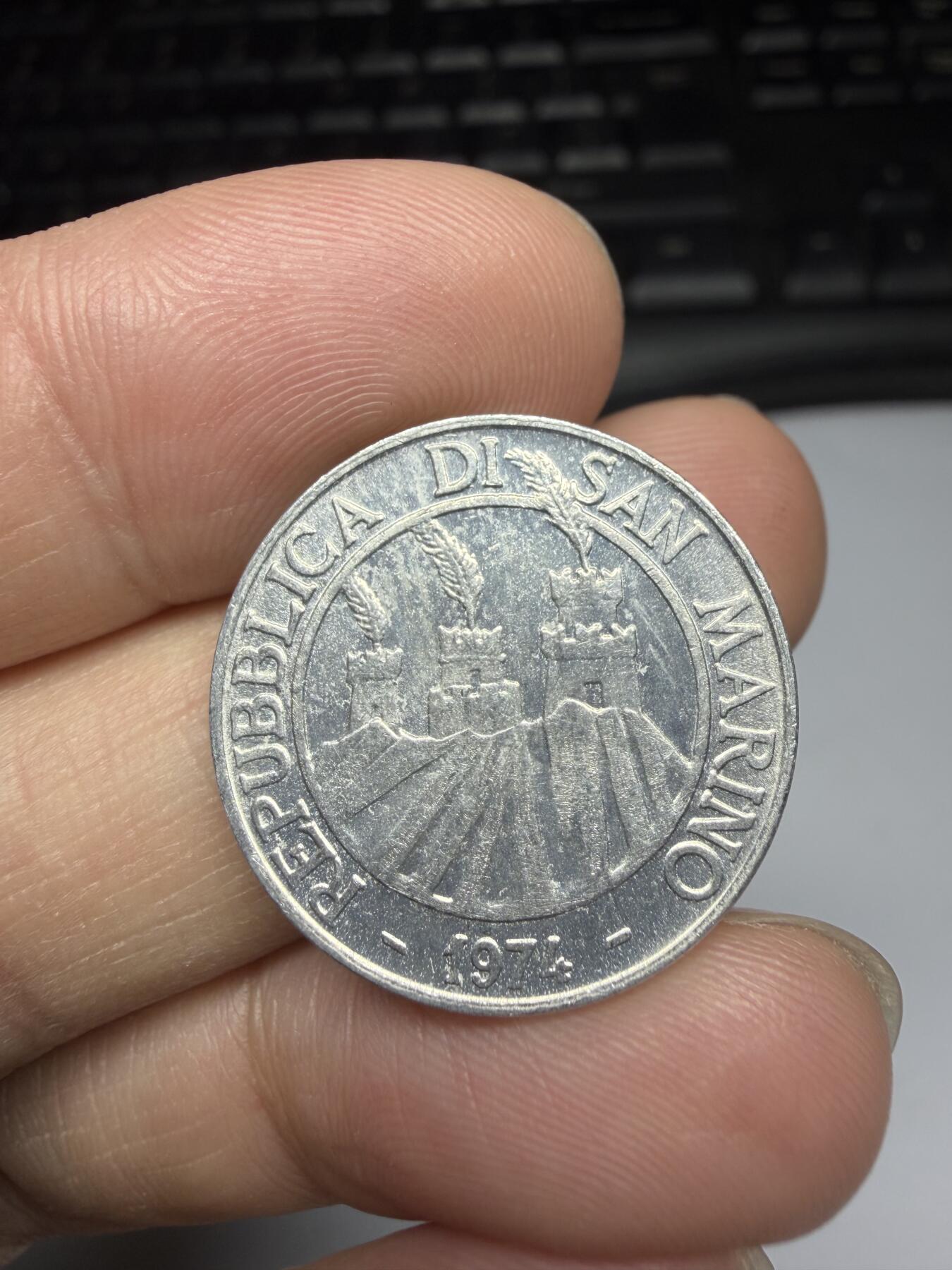 2025年集古藏今外币拍卖第十一期-第6场—（总第296拍），可以寄存60天，满160元包邮。 1974年圣马力诺10里拉