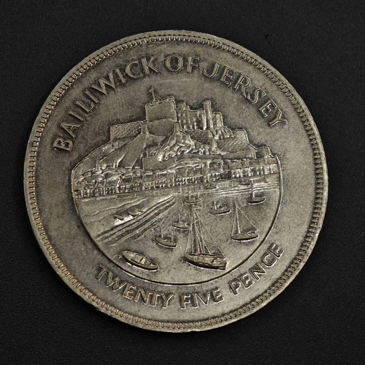 【淘币小摊】实时拍第八百三十七拍   散币银币场   满百包邮可预留二周 每周一统一发货   泽西岛1977年女王登基银禧25便士纪念币