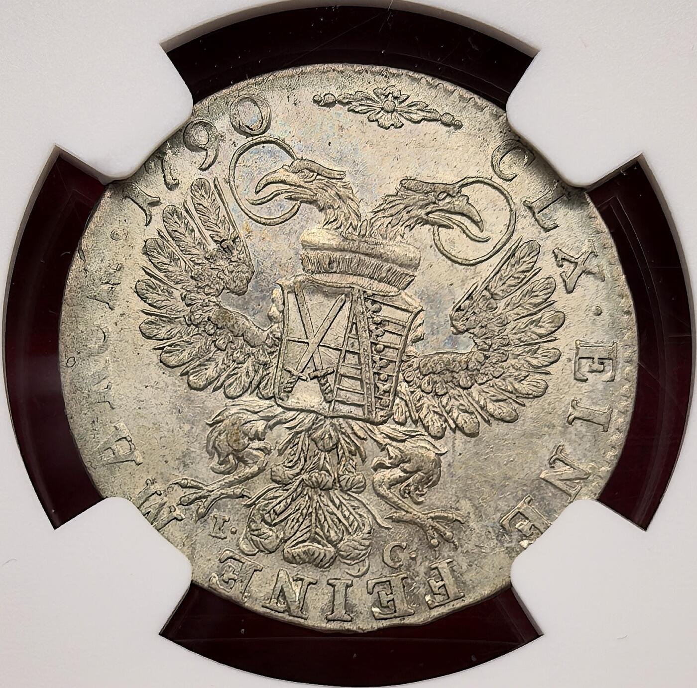 凡希社世界钱币微拍第三百十六期 1790德国萨克森2G银辅币NGC-MS62